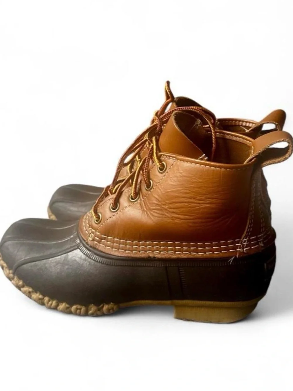 LL Bean Duck Boot Leather Rubber Women US 7